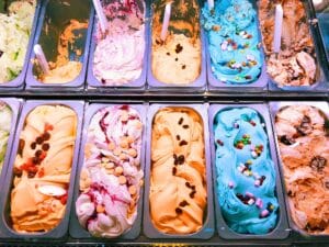 Ice cream shop, colorful ice cream
