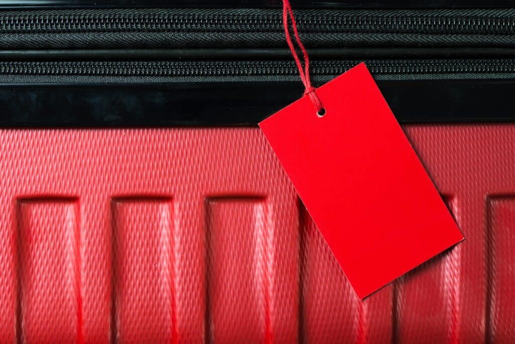 Empty travel luggage label