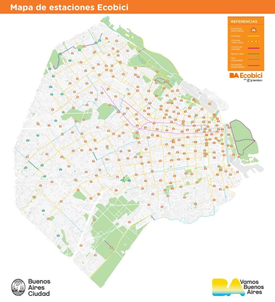 Mapa de Estações Ecobici Buenos Aires